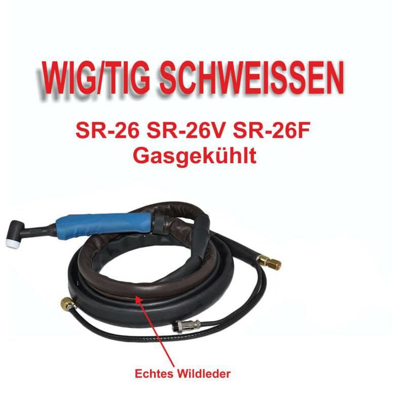 Schlauchpaket SR17V 4m Brenner mit Ventil WIG Schweissgerät DX25 9mm Dorn